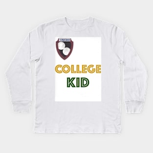 College Kid.BLK.BEIGE.GRN Kids Long Sleeve T-Shirt